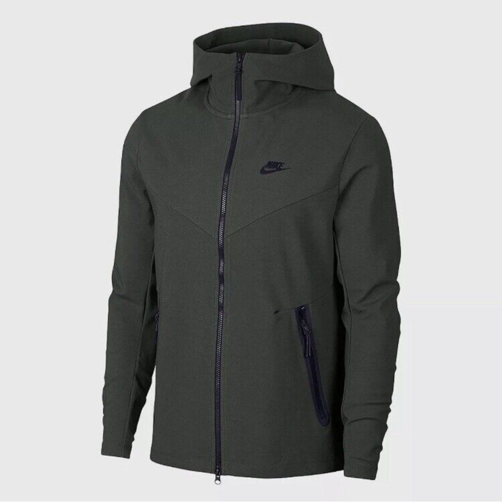 Mens Nike Sportswear Tech Pack Fleece Jacket AA3784-001 Olive Green Sz XL